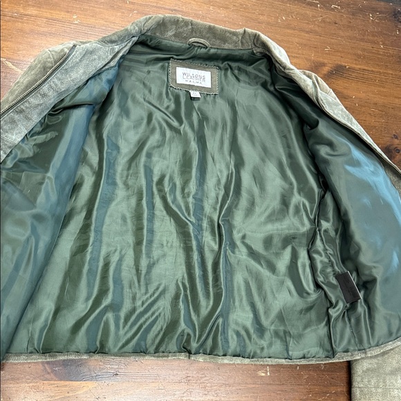Wilsons Leather Olive Green Suede Zip Jacket - Picture 7 of 8